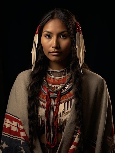 premium ai image native american population american indians authentic culture dresses and