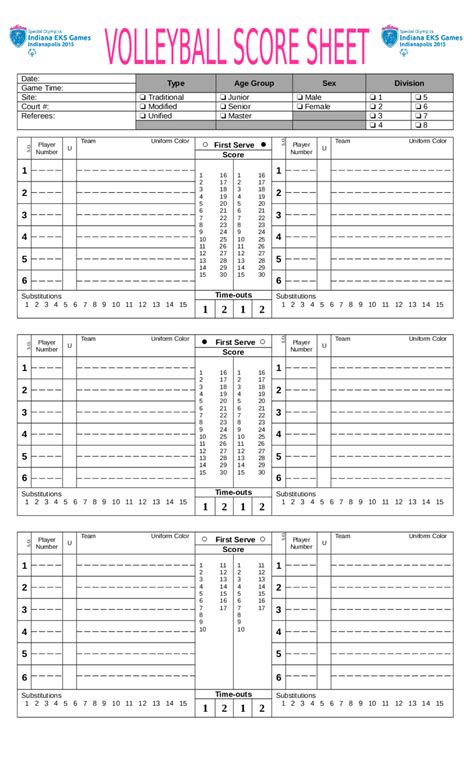 Volleyball Score Sheet Sample Edit Fill Sign Online Handypdf