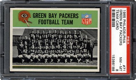 1965 Philadelphia Green Bay Packers Team Card Psa Cardfacts®