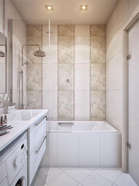 This cream bathroom applies marble tiles on the wall and floor area. bathroom-modern-neutral-white-cream-small-bathroom-and ...