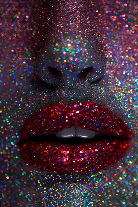 Glitter Full Face Makeup Galaxy Space Futuristic Beauty Editorial With