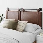Nathan james is the furniture company built for. Nathan James Harlow 72 in. King Wall Mount Gray Upholstered Headboard Adjustable Brown Leather ...