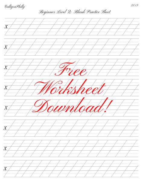 Free Download Copperplate Calligraphy Blank Practice Sheet