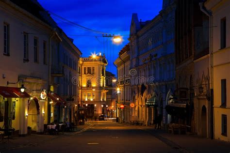 Vilnius Old Town At Night Editorial Stock Photo Image Of Dark 118468823