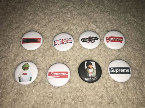 1 Lot Of 8 Supreme Box Logo Button Pins Pinback P45 Ebay