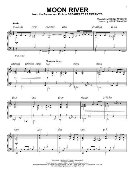 Henry Mancini Moon River Jazz Version Arr Brent Edstrom Sheet