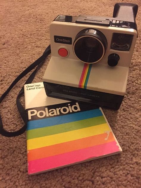 Vintage Polaroid Sx 70 One Step White Rainbow Stripe Instant Land Camera Ebay Con Imágenes