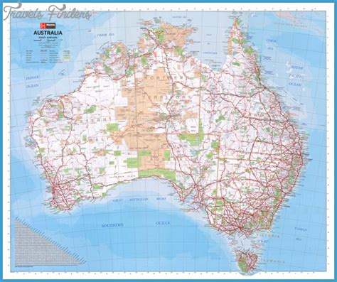 Australia Road Map Online Travelsfinderscom