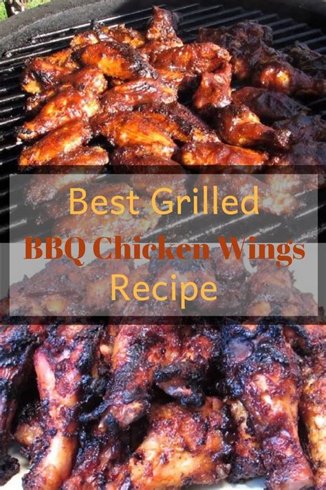Cook the wings on the preheated grill, turning occasionally, until the chicken is well browned and i doubled the marinade i made 6 pounds of wings, and marinated for 24 hours, i grilled them over kingsford hickory charcoal, for about 20 to. Best Grilled BBQ Chicken Wings Recipe (With images) | Bbq ...