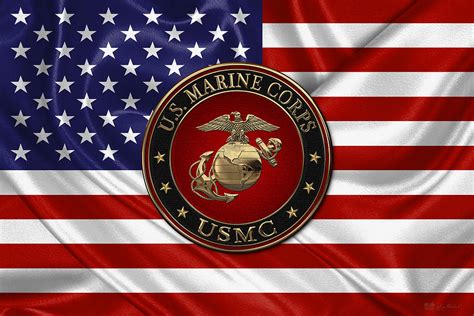U S Marine Corps N C O E G A Special Edition Over U S Flag