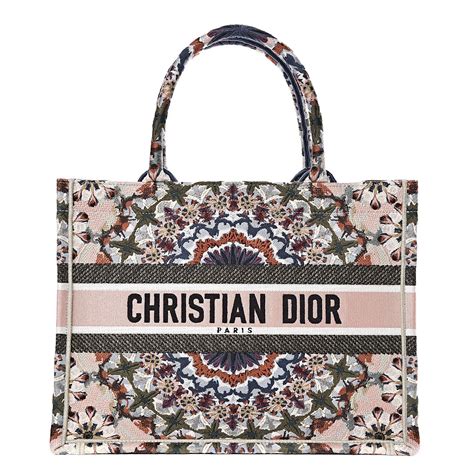 Christian dior' signature may be carried by hand or over the shoulder dimensions: CHRISTIAN DIOR Embroidered Canvas Small Kaleidioroscopic ...