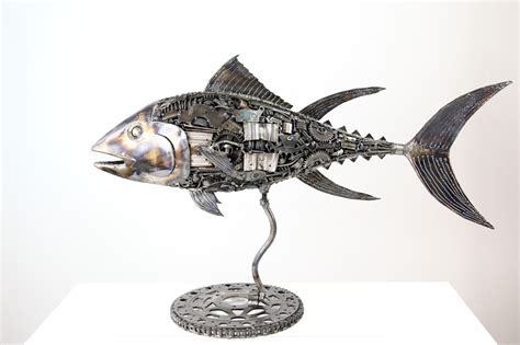 Fish Metal Art Sculpture Sculpture By Mari9art Metal Art Sculpture