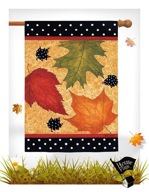 Falling Leaves House Flag Decorative Fall Flag With