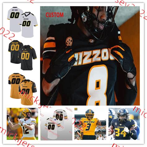 Luther Burden Iii 2023 Zwart Missouri Tigers Voetbalshirt Gestikt Heren Brady Cook Isaiah