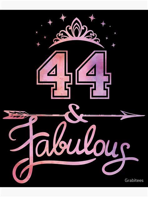 Women 44 Years Old And Fabulous Happy 44th Birthday Design Poster For