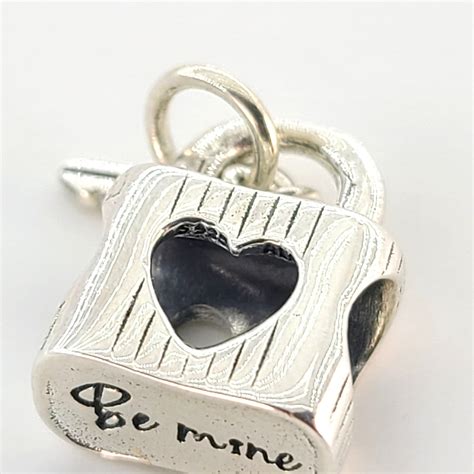 New Sterling Silver Padlock Heart Key Charm For Pandora Etsy