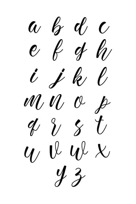 Free Printable Beginner Calligraphy Alphabet Lowercase Letters