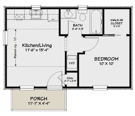 » add to saved searches. House Plan 1502-00008 - Cottage Plan: 400 Square Feet, 1 Bedroom, 1 Bathroom in 2020 | One ...