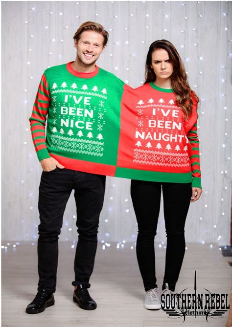 Adults 2 In 1 Christmas Naughty And Nice Jumper By Southernrebelclothin On Etsy Sweatshirts