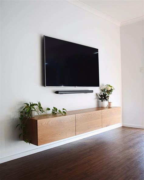 White Wood Floating Tv Stand Charisse Earl