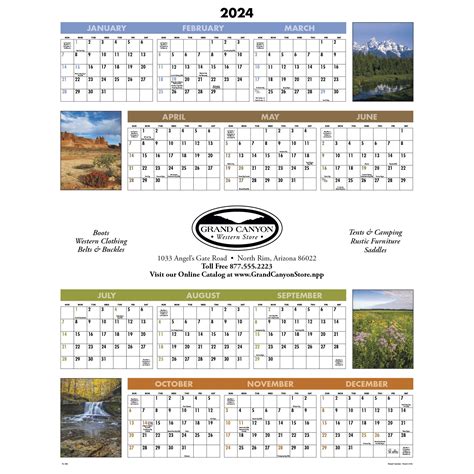 Customized Scenic Span A Year Calendars 2024 Calendars Wall Calendars