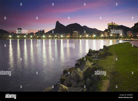 Botafogo Bay And Christ The Redeemer Statue Cristo Redentor Rio De
