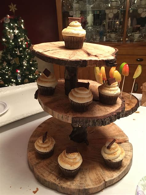 Tree Slice Cupcake Stand Tree Slices Cupcake Stand Carving