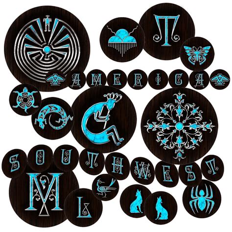 Southwest 14mm Circles Native Symbols Ornaments Instant Etsy
