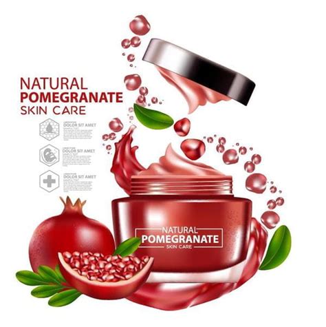 Pomegranate Skin Care Cosmetic Advertising Poster Vectors Eps Uidownload