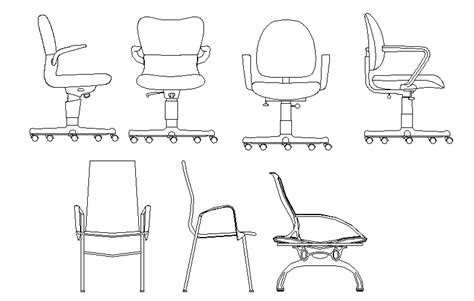 Chair Block Design Cadbull