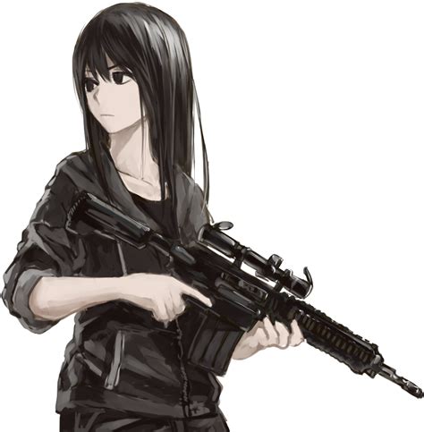 Anime Girl Holding Gun Pfp Aesthetic