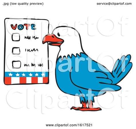 American Bald Eagle About To Vote Beside Election Ballot By Patrimonio