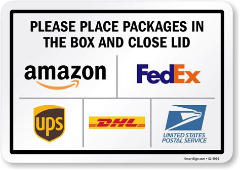 Please Place Packages In The Box And Close Lid Sign Sku S2 4994