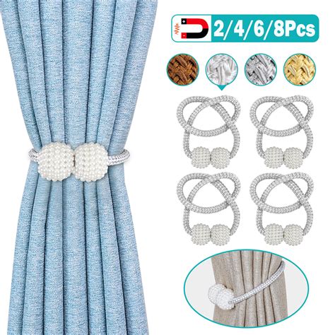 Eeekit Magnetic Curtain Tiebacks 8pcs Decorative Rope Curtain Holdback