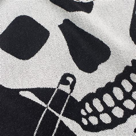 Alexander Mcqueen Large Skull Scarf Black And Ivory End Europe