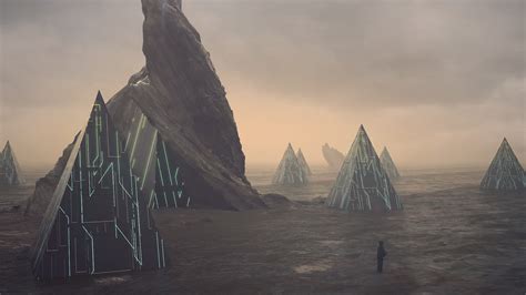 Landscape Science Fiction Futuristic Pyramid