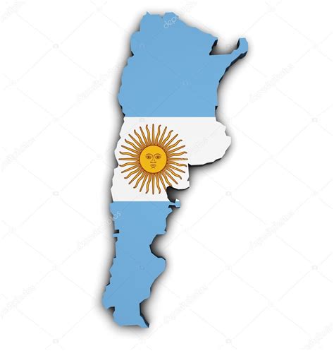 Bandera Argentina Mapa Forma — Foto De Stock 54203263 — Depositphotos