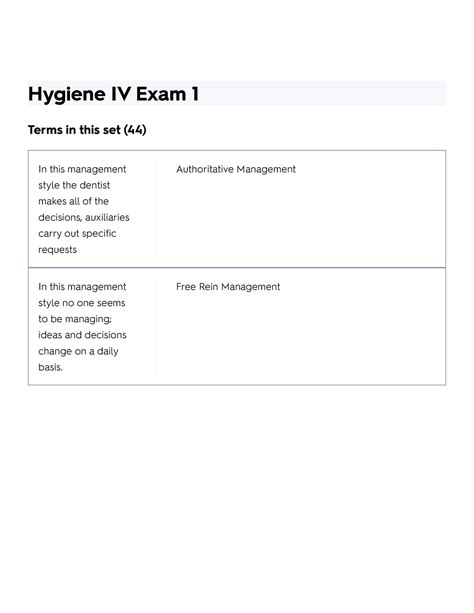 Hygiene IV Exam 1 Flashcards Quizlet - Hygiene IV Exam 1 Terms in this