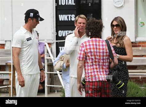 Elizabeth Hurley And Shane Warne Host A Cricket Match Between An