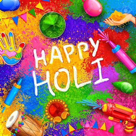 Happy Holi Background For Festival Of Colors Celebration Greetings Royalty Free Cliparts