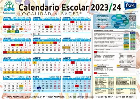 Descarga El Calendario Escolar 2023 2024 En La Ciudad De Albacete