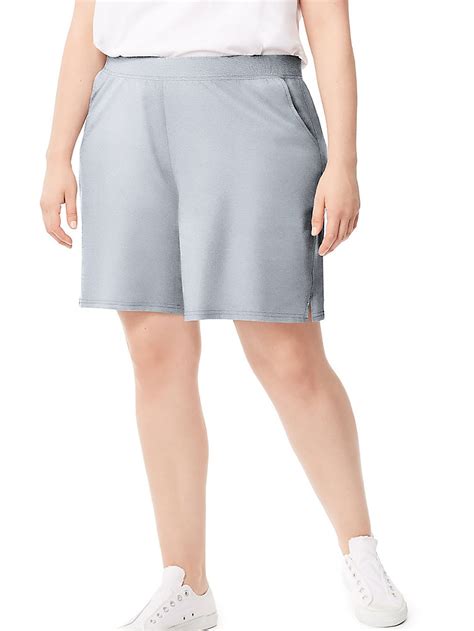 Just My Size Womens Plus Size Cotton Jersey Pocket Shorts Style J345
