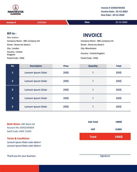 9 Free Cleaner Invoice Templates Invoice Professionally