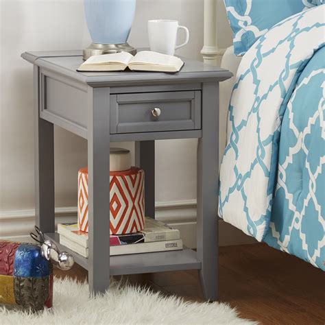 Oxford Creek Ellason Charging Accent Table In Grey Home Furniture