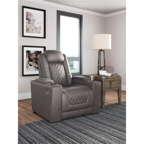 Signature Design By Ashley Hyllmont Faux Leather Power Recliner W Adj