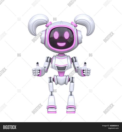 Cute Pink Girl Robot Image And Photo Free Trial Bigstock