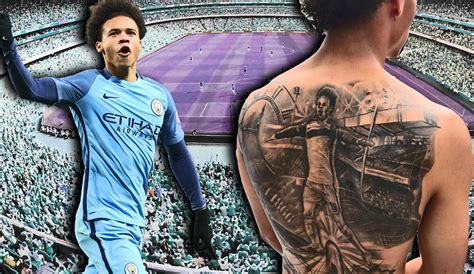 At least that is what the german's completed tattoo suggests, with the young tyro choosing to ink a design featuring himself along his own spine. Leroy Sané Back Tattoo / Man City star Leroy Sane explains the story behind his ...