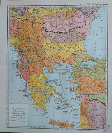 1929 Balkan Peninsula Or Balkans With Greece Description