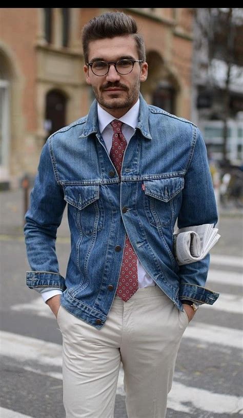 How To Wear A Denim Jacket To Work Denim Jacket Men Outfit Mens