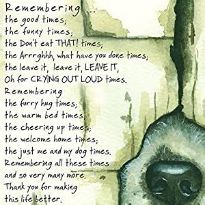 Thank you for thinking of our family during this difficult time. Loss of a Pet DOG Condolence Sympathy Card - Remembering the Good Times: Amazon.co.uk: Office ...